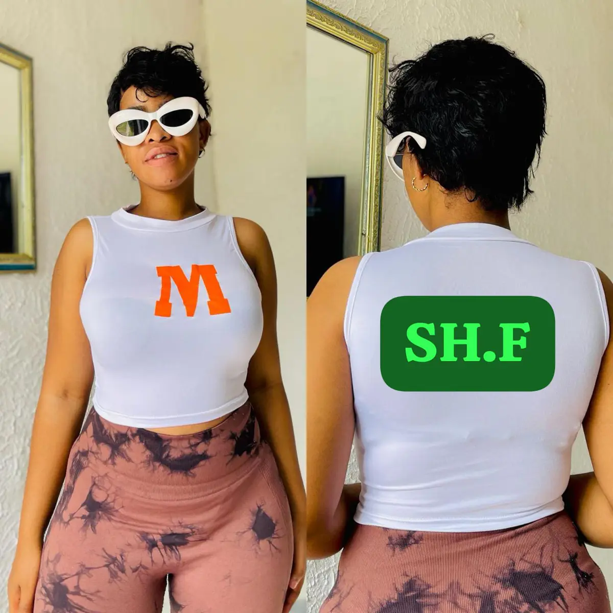 Top Cropped Letra M (3 unidades)