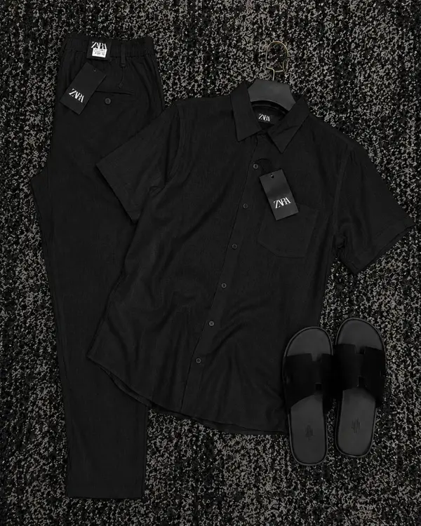 Conjunto Linho Masculino Zara — Camisa Manga Curta + Calça