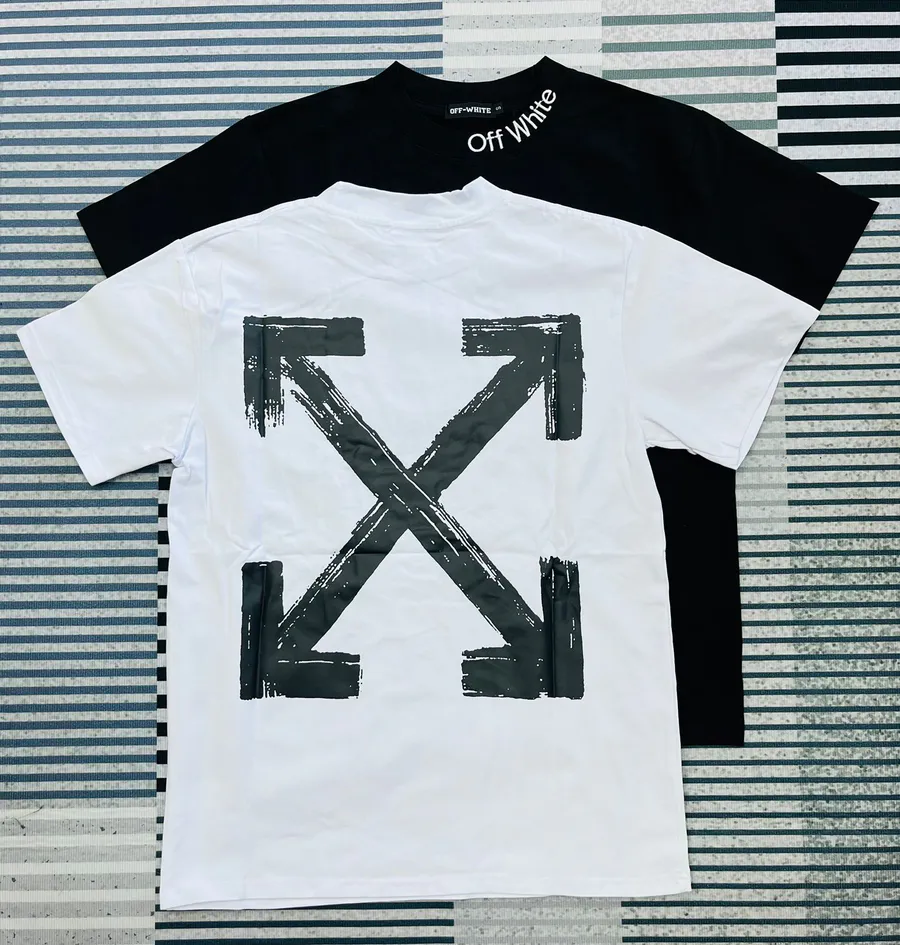 Camiseta Off-White Arrows Brush – Edição Exclusiva · Branco