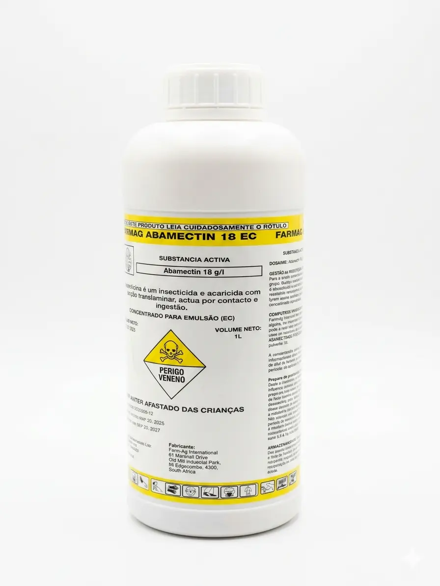 Inseticida e Acaricida Abamectin 18 EC Farm-Ag - 1 Litro
