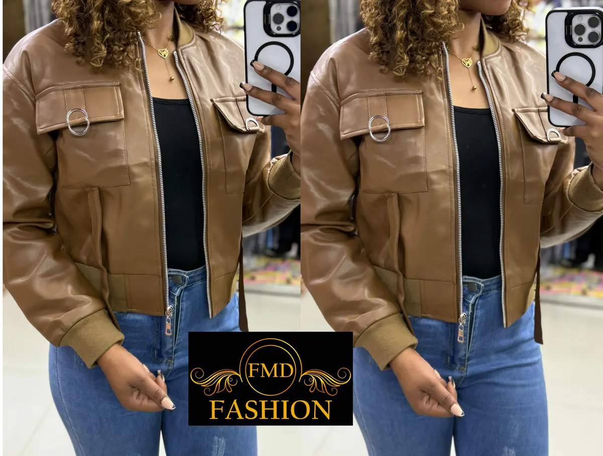 Jaqueta de Couro Feminina Estilo Militar - Edição Especial
